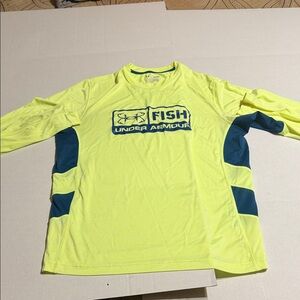 Under Armour Neon Yellow and Blue Long Sleeve Shirt